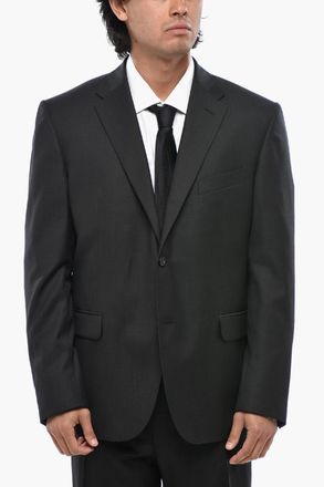 Corneliani CC COLLECTION Giacca a 2 Bottoni in Lana Vergine Due Spacchi Revers Classico Corneliani