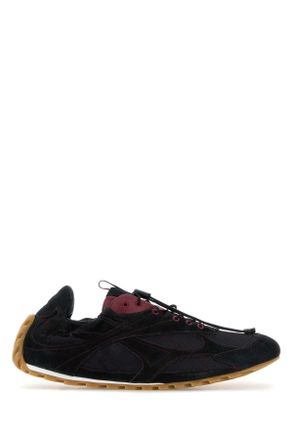 Bottega Veneta Black Fabric And Suede Orbit Flash Sneakers