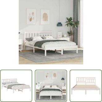 vidaXL vidaXL Letto matrimoniale - Struttura del letto Bianco 140 x 190 cm Pino massello