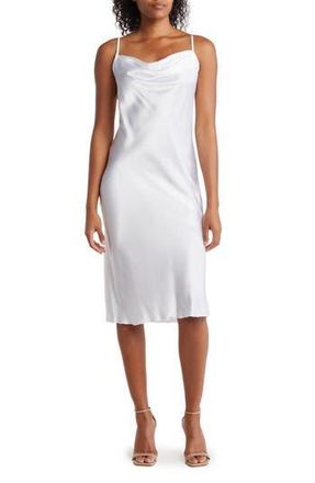 Bebe Satin Cowl Neck Midi Dress in White at Nordstrom Rack, Size X-Small