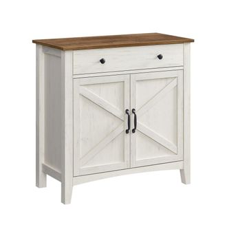 Vasagle Armario de almacenamiento de 40 x 80 x 80 cm de color blanco y marr&oacute;n