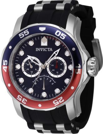 Invicta Pro Diver GMT Quartz Blue Dial Pepsi Bezel Mens Watch 46968