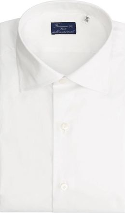 Finamore Overhemd met twee keer gedraaid stretch - Heren - Zakelijke Overhemden - Wit - 3XL - Overhemden