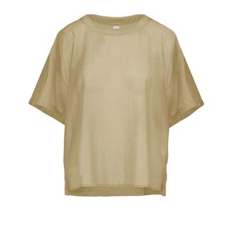 Bomboogie T-Shirts, female, Green, Size: L Lyocell Voile Over Blouse