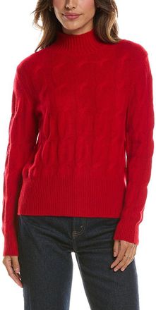 Fort&eacute; Cashmere Cable Mock Neck 100% Cashmere Sweater
