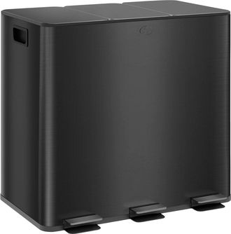 HOMCOM Cubo de basura 61.9x36.6x43.2 cm negro
