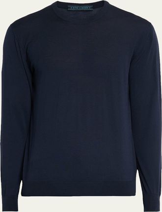Kiton Mens 14 Micron Wool Crewneck Sweater