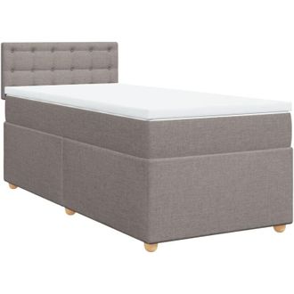 vidaXL Vidaxl - Cama Box Spring Con Colch&oacute;n Tela Gris Taupe 80x200 Cm