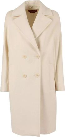 Max Mara Agenda Coat - Dames - Mantel - Wit - XS - Wol - Jassen