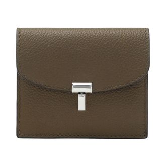 Toteme Wallets & Cardholders, female, Gray, Size: ONE SIZE T-Lock Grained-Leather Cardholder