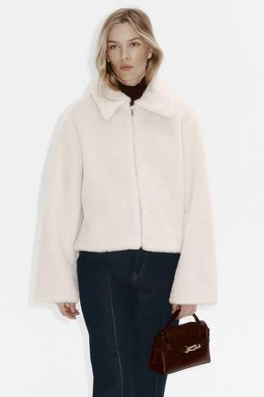 H&M Pile Jacket in Light Beige at Nordstrom, Size X-Small