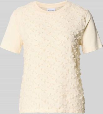 Comma Regular Fit T-Shirt mit Viskose-Anteil in Offwhite, Gr&ouml;&szlig;e 34