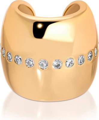 Ettika Center Cubic Zirconia Line Single Chunky Ear Cuff in Gold at Nordstrom