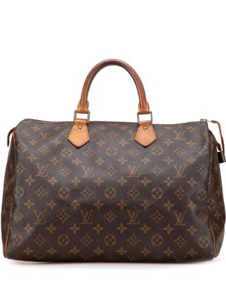 Louis Vuitton 1995 Monogram Speedy 35 boston bag - women - Leather/Canvas - One Size - Brown