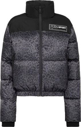 Plein Sport Basic Bomber Leopard - Dames - Ski Jassen - Zwart - XL - Leer - Fitness