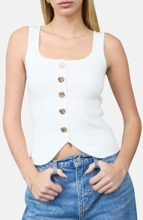 Blu Pepper Buttoned Sweater Tank in Ivory at Nordstrom Rack, Size Medium