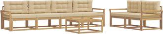vidaXL Conjunto De Sof&aacute;s De Exterior 6 Uds. Y Beige Vidaxl