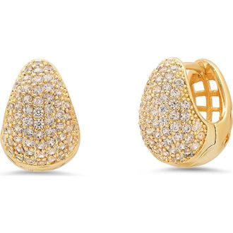 HMY Jewelry 18K Gold Plated Simulated Diamond Huggie Hoop Earrings at Nordstrom Rack