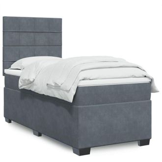 vidaXL Vidaxl - Cama Box Spring Con Colch&oacute;n Terciopelo Gris Oscuro 90x190 Cm