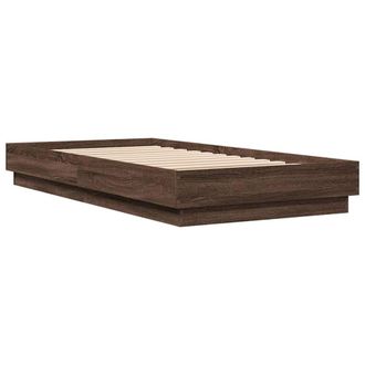 Berkfield Home Durable Bed Frame without Mattress Brown Oak 90x190 cm Single Eng