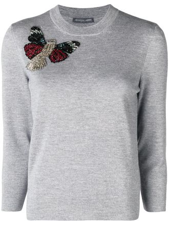 Alexander McQueen Maglione con decorazione - Grigio