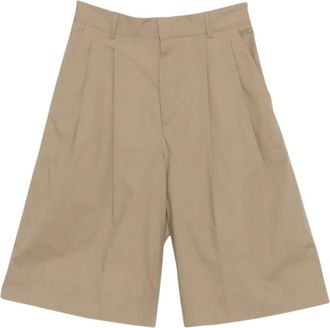 SOEUR Imogen Lange Shorts - Dames - Korte Broeken - Beige - XS - Leer - Korte Broeken