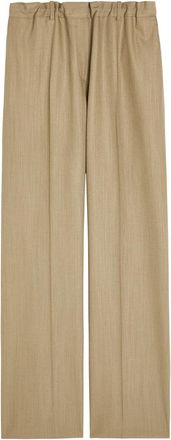 Calvin Klein Fernanda Wide-leg Wool-blend Trousers - Light Brown - 38 (UK6 / XS)