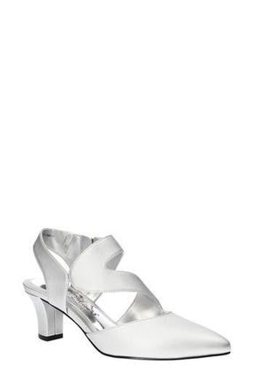 Easy Street Venue Strappy Pump - Wide Width Available in Silver Satin/Gore at Nordstrom Rack, Size 5.5