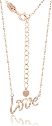 Suzy Levian Love Script Necklace in Rose at Nordstrom Rack