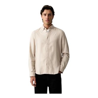 Marc O'Polo Overhemden, Heren, Beige, M, Katoen, Shirts > Shirts
