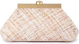 Olga Berg Mia Boucl&eacute; Clutch in Blush at Nordstrom Rack