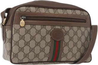 Gucci Pre-owned Cross Body Bags, female, Beige, Size: ONE SIZE Pre-owned Vintage GG Canvas Shoulder Bag