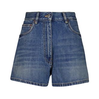 Prada Dames, Korte broeken, Blauw, Maat: W25 Denim