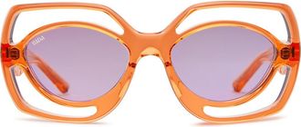 Vada Jewelry Futuro Sunglasses in Peach at Nordstrom