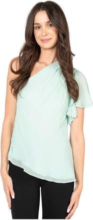 Patrizia Pepe Blouse met &eacute;&eacute;n schouder - Dames - Blouses & Shirts - Groen - Maat: M