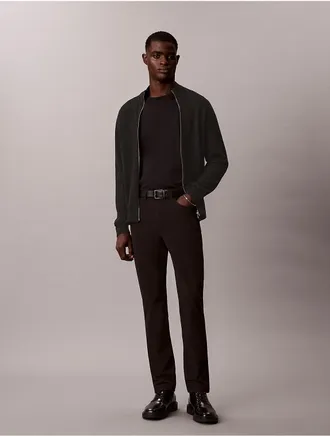 Calvin Klein Mens Slim Tech Dobby 5-Pocket Pants - Black - 29W x 30L