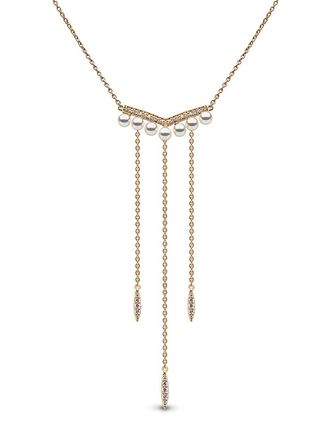 Yoko London 18kt yellow gold Trend freshwater pearl and diamond necklace - women - 18kt Yellow Gold/Diamond/Freshwater Pearl - One Size