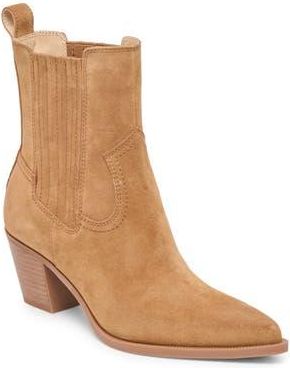 Dolce Vita Slim Pointed Toe Bootie in Pecan Suede at Nordstrom Rack, Size 8.5