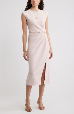 Nordstrom Twist Midi Dress in Pink Sepia at Nordstrom, Size Xx-Small