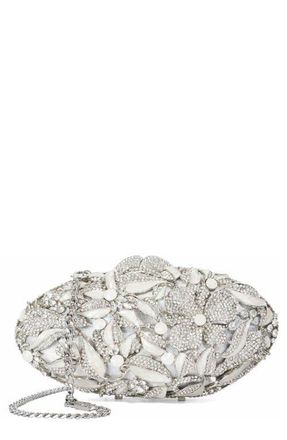 Dune London Brides Crystal Embellished Minaudi&egrave;re in Silver at Nordstrom