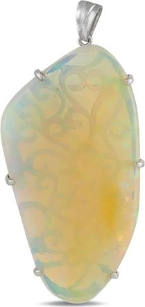 Luxury Bazaar platinum opal pendant - Neutrals