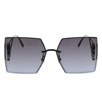 Dior Dior 30montaigne Shiny Gunmetal Frame Zonnebril Met Blauwe Lens