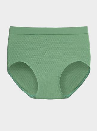 Miiyu Womens Textured high-waist classic Hipster Panties Nylon