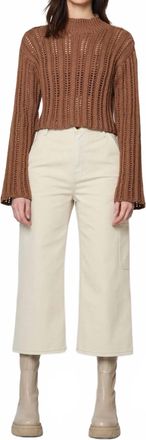 Atelier Delphine Lousanne Open Knit Top In Warm Brown