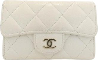 Chanel Pre-owned Wallets, male, White, Size: ONE SIZE Pre-owned Timeless Classic Caviar Skin Card Case