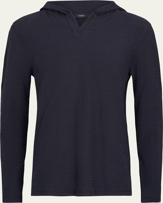 Vince Mens Solid Cotton Hoodie