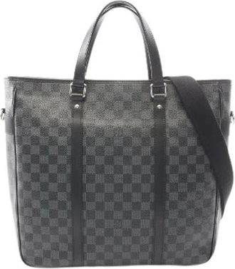 Louis Vuitton Pre-owned Tadao Damier Graphite 2way tote bag - Heren - Vintage Shopper - Grijs - ONE Size - Leer - Vintage
