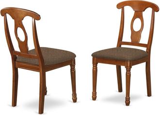 East West Furniture NAC-SBR-C Napoleon styled kitchen chair with Fabric seat