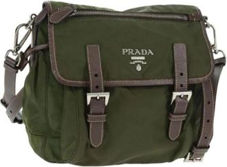 Prada Pre-owned Vintage Cross Body Bag - Dames - Vintage Schoudertas - Groen - ONE Size - Nylon - Vintage