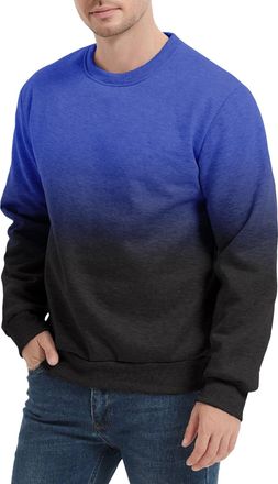 Generic Mens Plus Size Gradient Sweatshirts Long Sleeve Crewneck Baggy Cozy Pullover Top Warm Soft Comfy Sweatshirt (UK, Alpha, 3XL, Regular, Regular, 9)